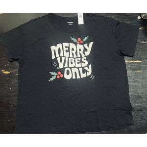Merry Vibes Only Nwt Old Navy Christmas Shirt!